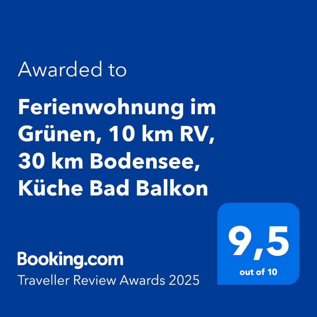 Ferienwohnung im Grünen, 10 km RV, 30 km Bodensee, Küche Bad Balkon Wolpertswende Exterior foto